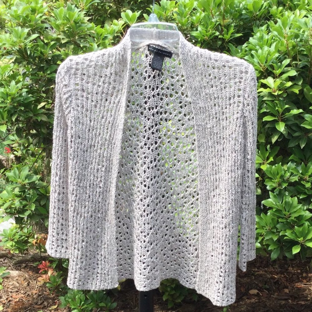 Grace Elements Silver Sequen Knit Top - image 1